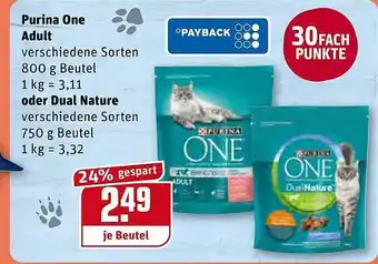 REWE Kaufpark Purina One Adult 800g Beutel Oder Dual Nature 750g Beutel Angebot