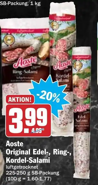 Hit Aoste Original Edel, Ring, Kordel-Salami 225-250g Angebot