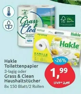 Budni Hakle Toilettenpapier Oder Grass & Clean Haushaltstücher Angebot