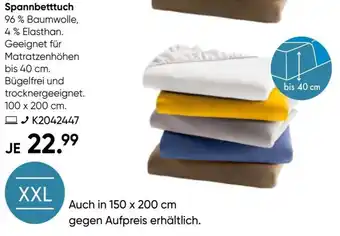 Galeria Spannbetttuch bis 40 cm Angebot