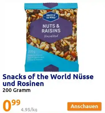 Action Snacks of the World Nüsse und Rosinen 200 Gramm Angebot