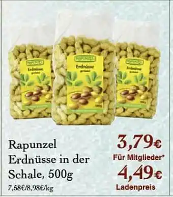 LPG Biomarkt Rapunzel Erdnüsse In Der Schale 500g Angebot