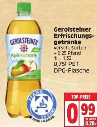 Edeka Gerolsteiner Erfrischungsgetränke 0,75 L PET-DPG Flasche Angebot