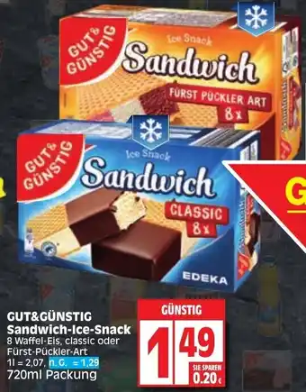 Edeka Gut & Günstig Sandwich Ice Snack 720 ml Packung Angebot