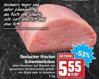 Hit Deutscher frischer Schweinerücken 1kg Angebot