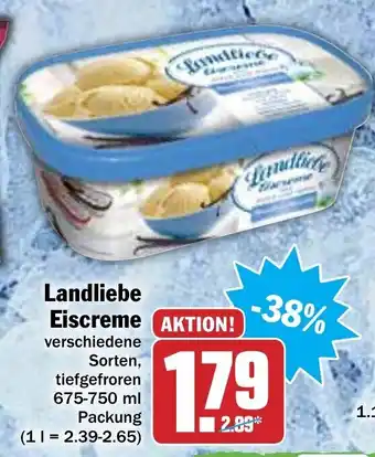 Hit Landliebe Eiscreme 675-750 ml Becher Angebot