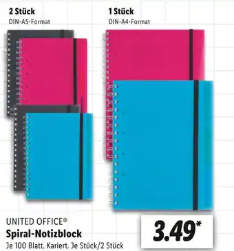 Lidl United office spiral-notizblock Angebot