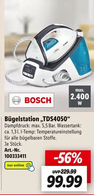 Lidl Bosch bügelstation „tds4050“ Angebot