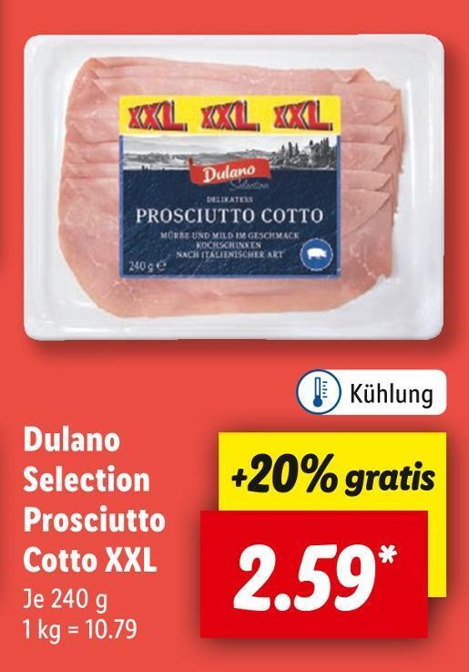 Dulano selection prosciutto cotto Angebot bei Lidl