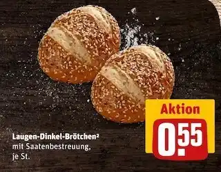 REWE Brot & mehr laugen-dinkel-brötchen Angebot