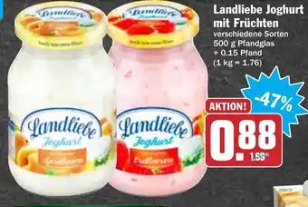 Hit Landliebe Joghurt mit Früchten 500g Angebot