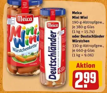 REWE Meica mini wini oder deutschländer würstchen Angebot