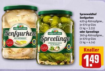 REWE Spreewaldhof senfgurken oder spreelinge Angebot