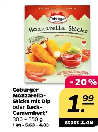 NETTO Coburger mozzarella-sticks oder back-camembert Angebot