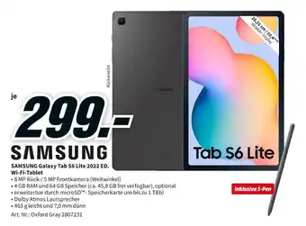 MediaMarkt Samsung galaxy tab s6 lite 2022 ed Angebot