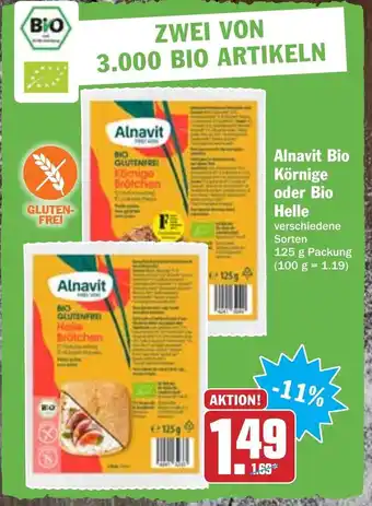 Hit Alnavit Bio Körnige oder Bio Helle 125g Angebot