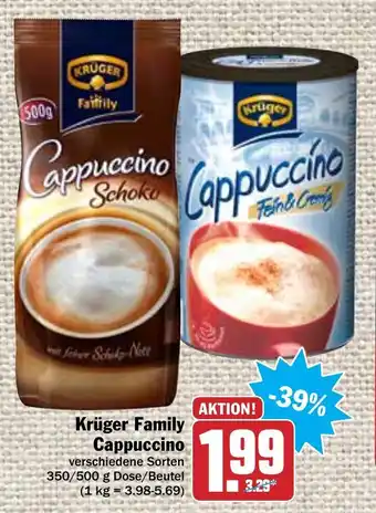 Hit Krüger Family Cappuccino 350/500 g Dose Angebot