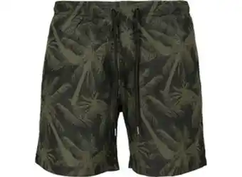 EMP Urban classics pattern swim shorts palm badeshort schwarz oliv Angebot