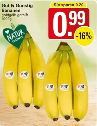 WEZ Gut & Günstig Bananen 1000g Angebot