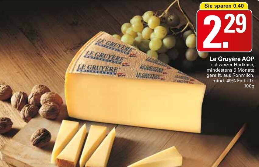 Le Gruyère A.O.P. 100g Angebot bei WEZ