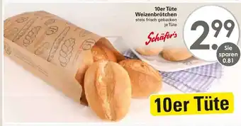 WEZ Schäfer's 10er Tüte Weizenbrötchen Angebot