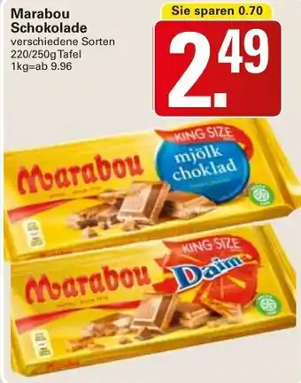 WEZ Marabou Schokolade 220/250g Tafel Angebot