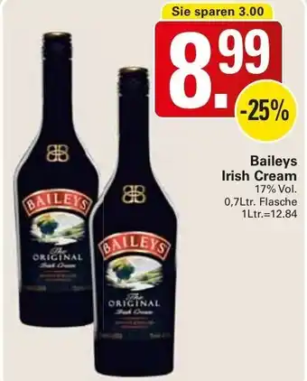 WEZ Baileys Irish Cream 0,7Ltr. Flasche Angebot