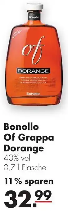 Handelshof Bonollo Of Grappa Dorange 0,7L Flasche Angebot