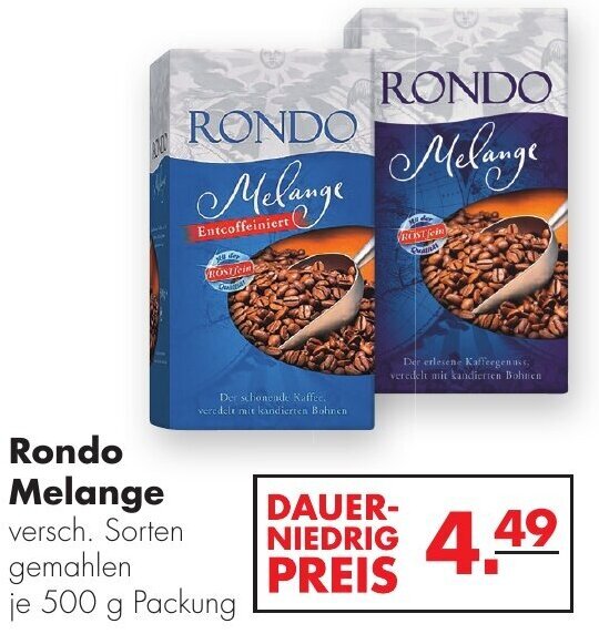 Rondo Melange 500 g Packung Angebot bei Handelshof Rondo Melange 500 g Packung Angebot bei Handelshof