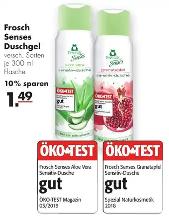 Handelshof Frosch Senses Duschgel 300 ml Flasche Angebot