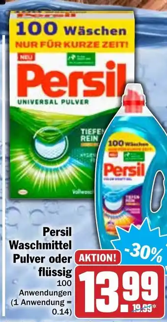 Hit Persil Waschmittel Pulver oder Flüssig Angebot