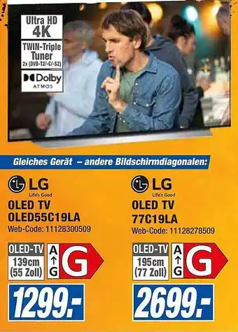 expert Octomedia Lg oled tv oled55c19a oder oled tv 77c19la Angebot