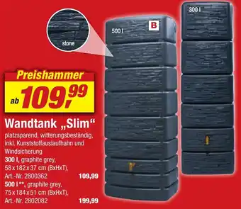 toom Baumarkt Wandtank ,,Slim" Angebot