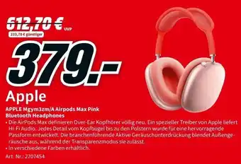 MediaMarkt Apple Mgym3zm/A Airpods Max Pink Bluetooth Headphones Angebot