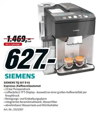 MediaMarkt Siemens Espresso/Kaffeevollautomat TQ 507 D 03 Angebot