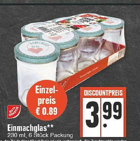 Gut & günstig einmachglas Angebot bei Edeka