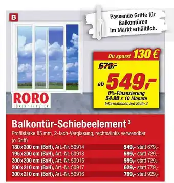 toom Baumarkt Balkontür-schiebeelement Angebot