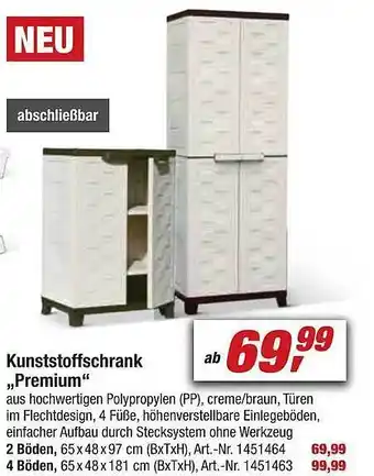 toom Baumarkt Kunststoffschrank „premium“ Angebot