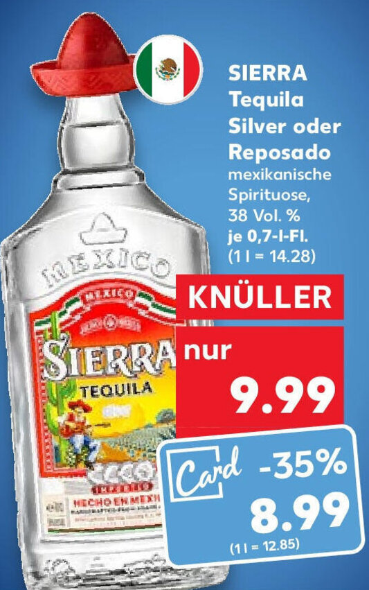 Sierra Tequila Silver oder Reposado 0,7 L Fl. Angebot bei Kaufland