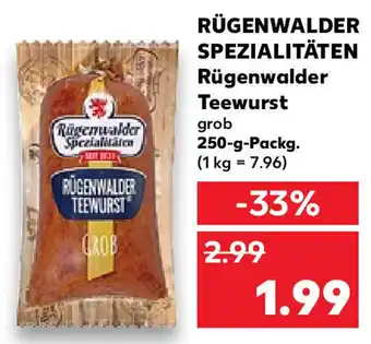 Kaufland Rügenwalder Spezialitäten Rügenwalder Teewurst 250 g Packg. Angebot