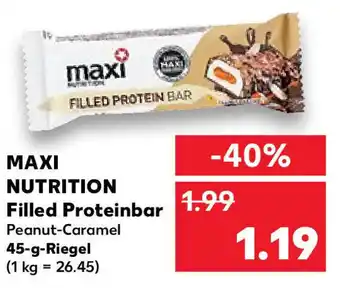 Kaufland Maxi Nutrition Filled Proteinbar Peanut-Caramel 45-g-Riegel Angebot