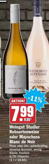 Hit Weingut Studier Rebsortenweine oder Mayschoss Blanc de Noir 0,75L Angebot