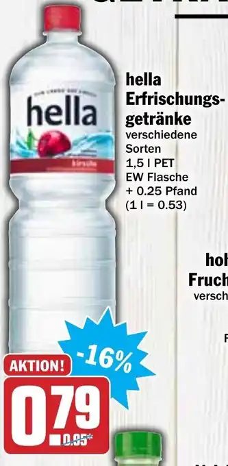 Hit hella Erfrischungsgetränke 1,5L Angebot