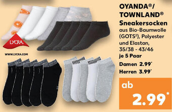 Kaufland Oyanda/Townland Sneakersocken Angebot
