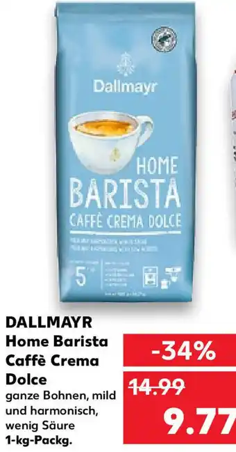 Kaufland Dallmayr Home Barista Caffè Crema Dolce 1 kg Packg. Angebot