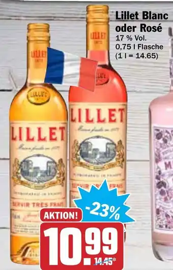 Hit Lillet Blanc oder Rosé 0,75L Angebot