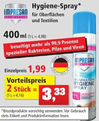 Thomas Philipps Impresan Hygiene Spray 400 ml Angebot