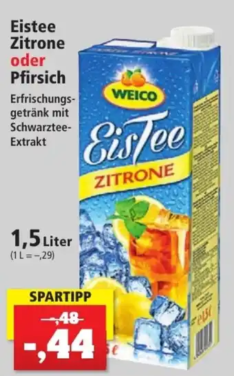 Thomas Philipps Weico Eistee Zitrone oder Pfirsich 1,5 Liter Angebot