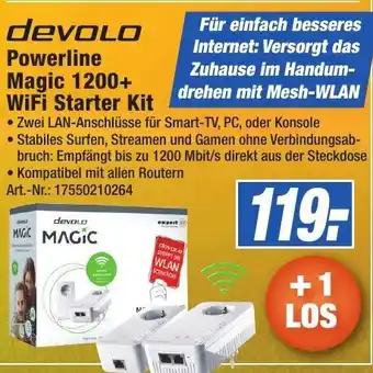 Expert Technomarkt Devolo Powerline 1200+ WiFI Starter Kit Angebot