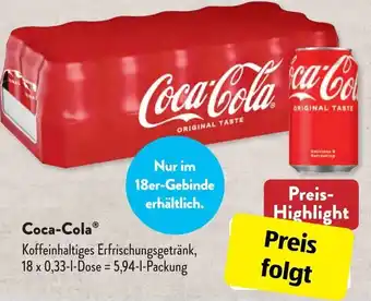 Aldi Süd Coca-Cola 18x0,33 L Dose Angebot